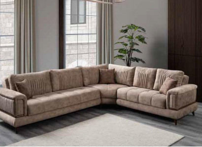 Modern sofa corner sofa textile furniture comfortable sofa L-shape beige color new