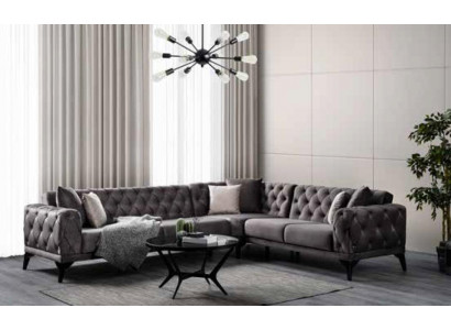 Modern sofa corner sofa textile living room furniture sofa L shape gray luxury new