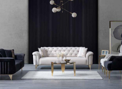 Modern two-seater textile sofa living room seating furniture comfortable wooden frame