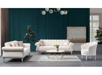 White living room two-seater luxury sofas modern style couches furniture