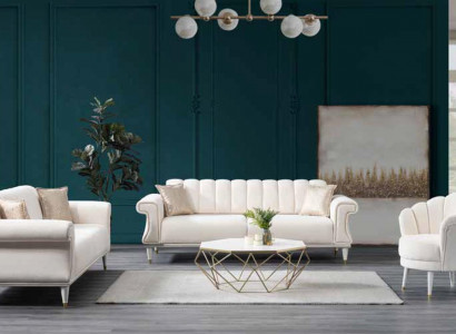 White living room two-seater luxury sofas modern style couches furniture