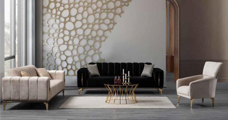 Luxury Sofa Upholstered 2-Seater Comfortable Sofa Modern Sofa Style Beige Color New