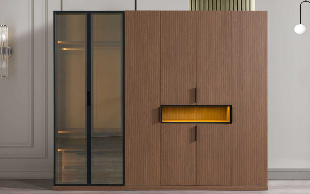 High-quality wardrobe exclusive bedroom furniture LED cabinets