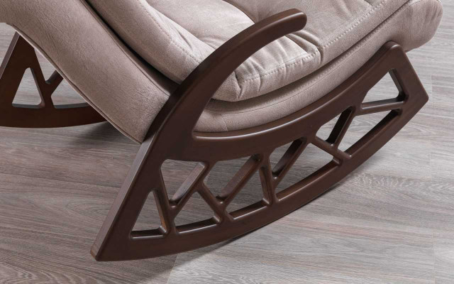Modern wooden rocking chair, elegant living room relaxation furniture, wooden frame, new.