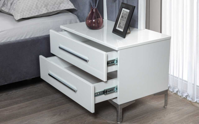 White wooden nightstands designer exclusive bedside table bedroom furniture