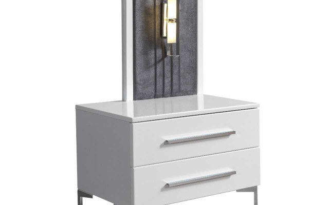 White wooden nightstands designer exclusive bedside table bedroom furniture