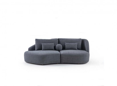 Stylish Gray Three-Seater Living Room Sofa Modern Couches