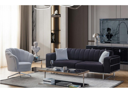 Seating Set Modern Textile Couches Designer Three-Seater Upholstered Armchair