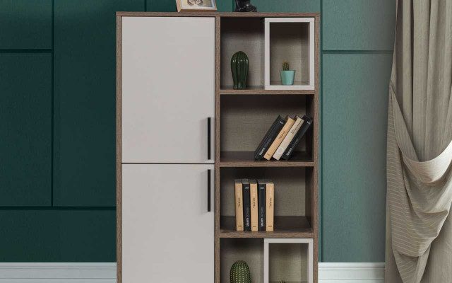 Modern white bookshelf children's room furniture designer wooden cabinets