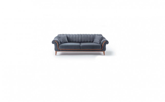 Gray Stylish Three-Seater Modern Sofa Living Room Upholstered Couch New
