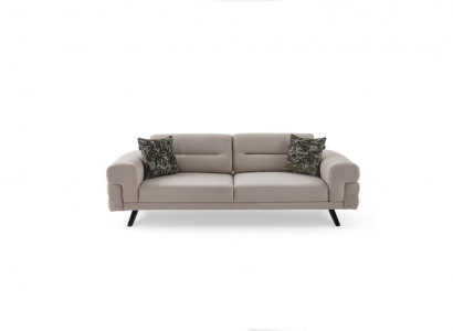 Light beige 3-seater living room sofa luxurious upholstered couches