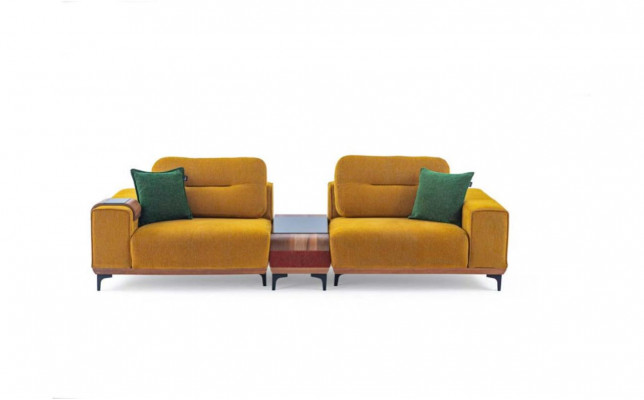Yellow three-seater, 3-seater sofa, luxury living room couches, designer sofas