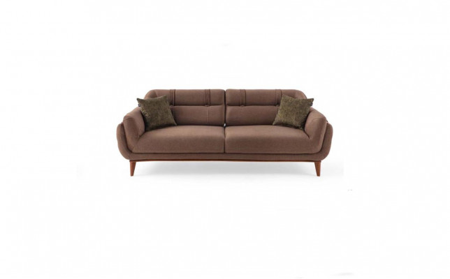 Brown Upholstered Three-Seater Living Room Sofas Exclusive Couch