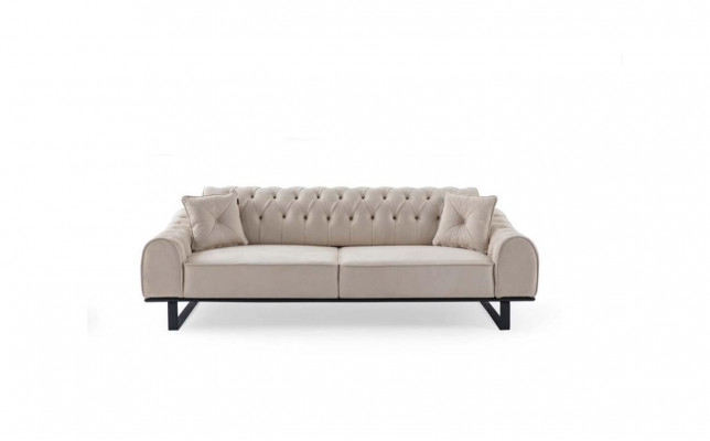 Exclusive beige 3-seater living room sofas designer luxury couches new
