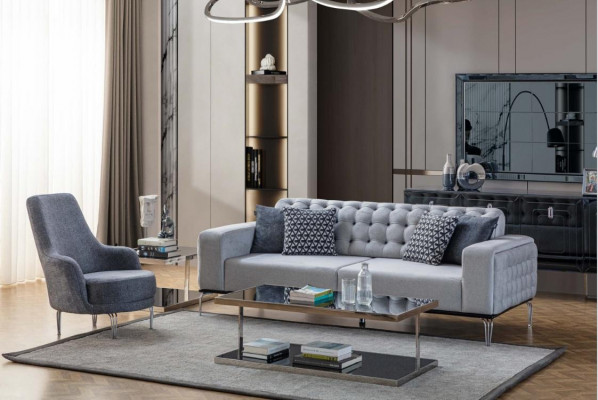 Exclusive living room set of 2-piece sofa set, 3-seater and armchair, new