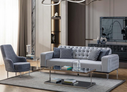 Exclusive living room set of 2-piece sofa set, 3-seater and armchair, new