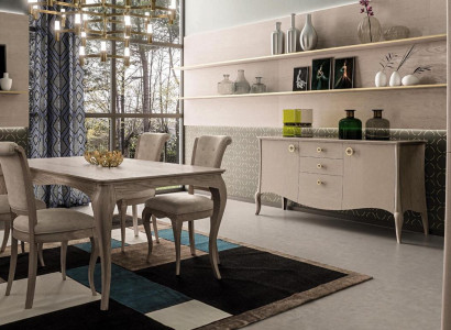 Classic dining room set table chair set sideboard dining suite chairs 6-piece set