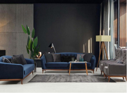 Chesterfield Suite Sofa Suite Luxury Sofa 4+3+1 Seater Group Fabric