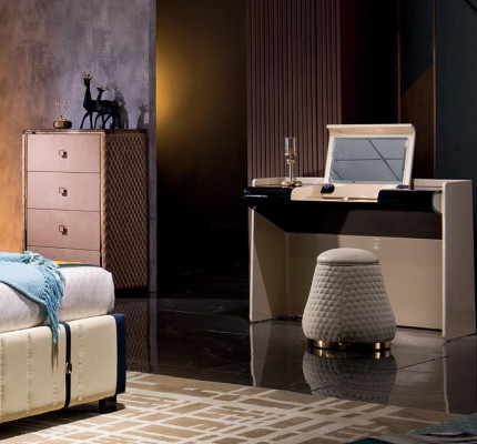 Makeup Table Stool Complete Set Dresser Bedroom New 2-piece Console Set