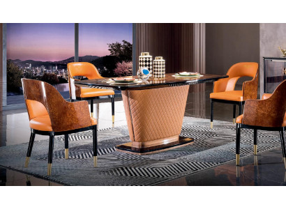 Chair Set 4x Chairs Leather Upholstery Solid Wood Dining Room Seating Furniture