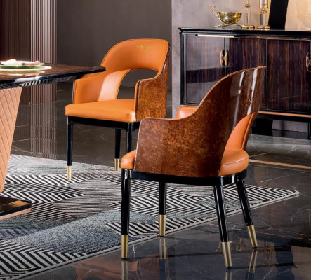 Chair Set 4x Chairs Leather Upholstery Solid Wood Dining Room Seating Furniture