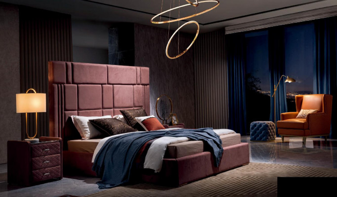 Bed Classic Upholstery Design Luxury Double Hotel Beds Sleep Room