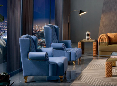 Armchair Design Couch Sofa Relax Leather Lounge Club Upholstery Seat Wingback Chair New