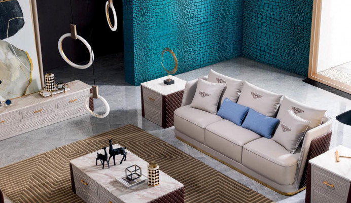 Sofa three-seater couch style modern upholstery seating set leather couches 3-seater