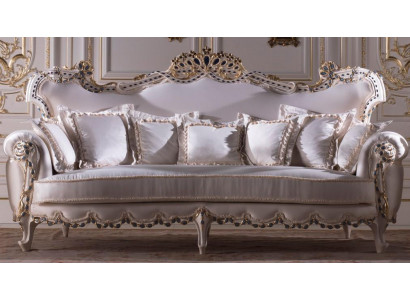 Classic three-seater sofa living landscape fabric sofa 3-seat Baroque