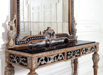 Wall mirror country style console dressing table with mirror console table brown