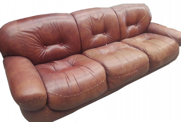Chesterfield Classic Three-Seater Sofa Living Room Landscape Fabric Sofa 3-Seat Couch