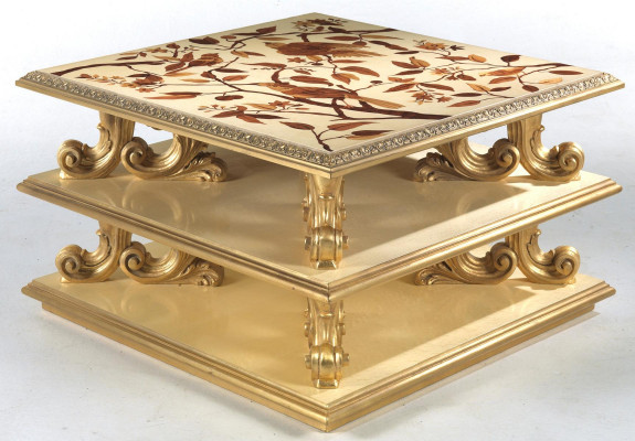 Coffee table table side table living room table wood royal side baroque new