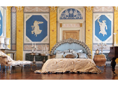 Bed Headboard Hotel Bed Wood Silver Classic Italian Furniture Solid Wood New
