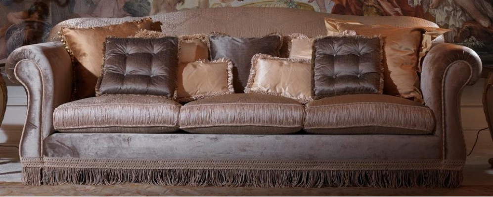 Sofa triple room sofa 3-seater designer sofa modern design brown