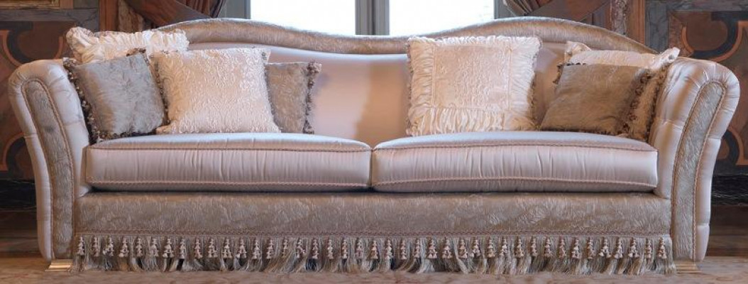 Chesterfield Classic Three-Seater Sofa Upholstered Sofa Textile Sofa 3 Seater New