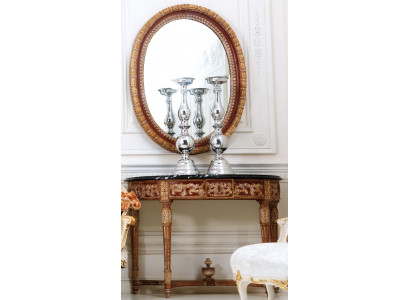 Italian Wooden Furniture 2-piece Set Baroque Style Console Table with New Mirror