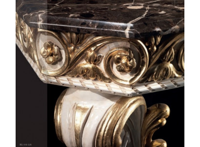 Designer coffee table with marble top in classic style