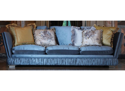 Classic triple room sofa color blue living room textile sofa classic