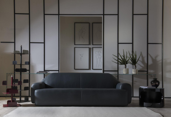 Sofa living room furniture three-seater sofas Italian leather couch luxury upholstery