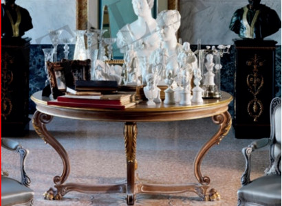 Dining table round living room tables wood royal baroque Italian furniture baroque