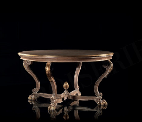 Dining table round living room tables wood royal baroque Italian furniture baroque