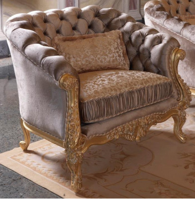 Upholstered Seat Couches Armchair Couch Chesterfield Design Textile 1 Seat Single Seater