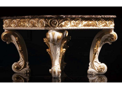 Coffee table with marble round table antique side table baroque rococo Italian