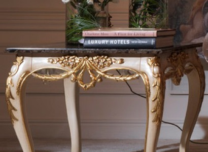 Luxurious square side table with carved legs