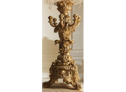 Beautiful gilded candle holder wood antique style Italian decor