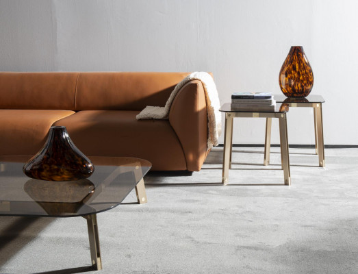 Metal glass table vintage side table made from genuine material metal living room