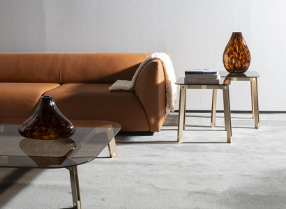 Metal glass table vintage side table made from genuine material metal living room