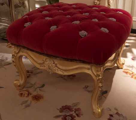Footstool Living Room Ottoman Furniture Chair Bench Italian Design Velvet New