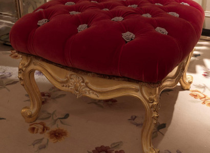 Footstool Living Room Ottoman Furniture Chair Bench Italian Design Velvet New