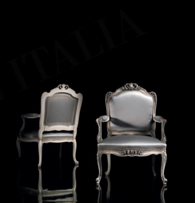 Classic Armchair Baroque Rococo Chair Italian Furniture Wood Single-Seater New